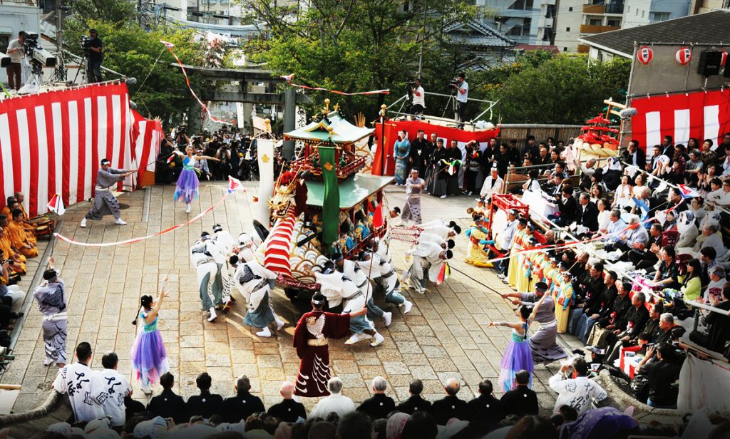 長崎くんち東濵町竜宮舩乙姫、粟戸浩司様写真提供